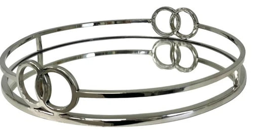 Double Buckle Silver Round Tray