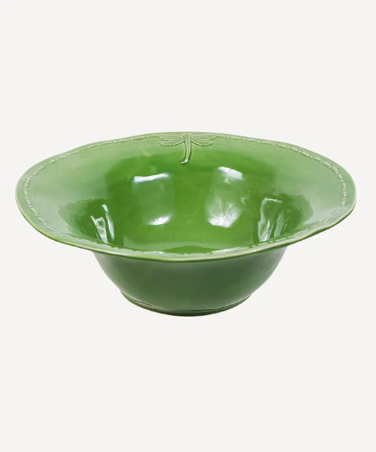 Dragonfly Stoneware Green Salad Bowl - Large