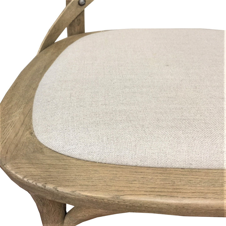 Crossback Chair - Weathered Oak with Linen Seat