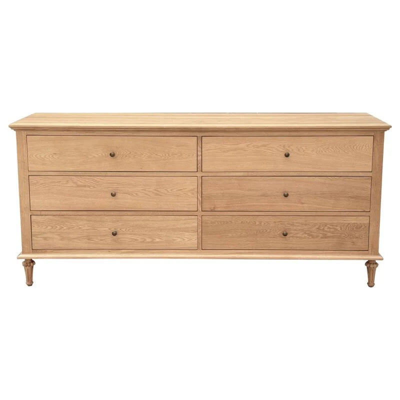 Emmerson 6 Drawers Dresser - Natural Oak - Round Knobs
