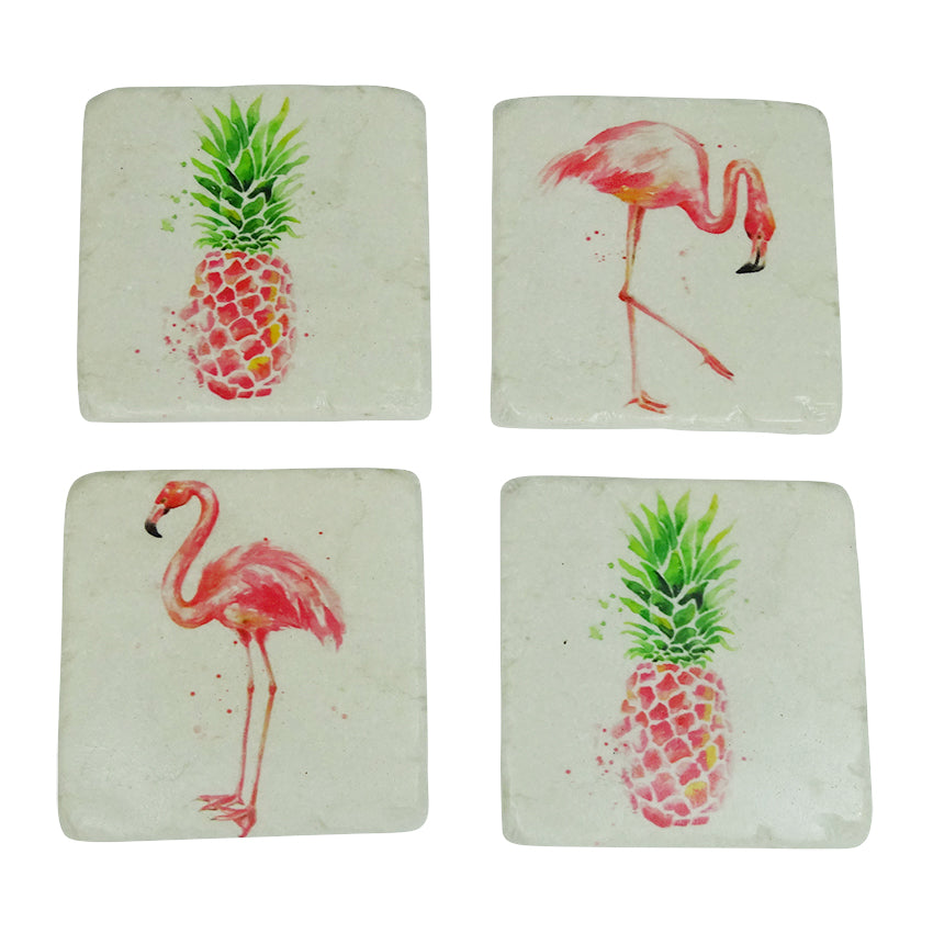 Flamingo Coasters Set 4