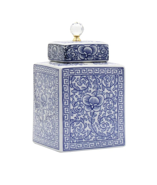 Floral Canister with Lid - Small