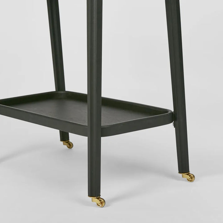 Fluted Black Oak Bar Cart