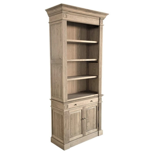 French One Bay Library - Weathered Oak