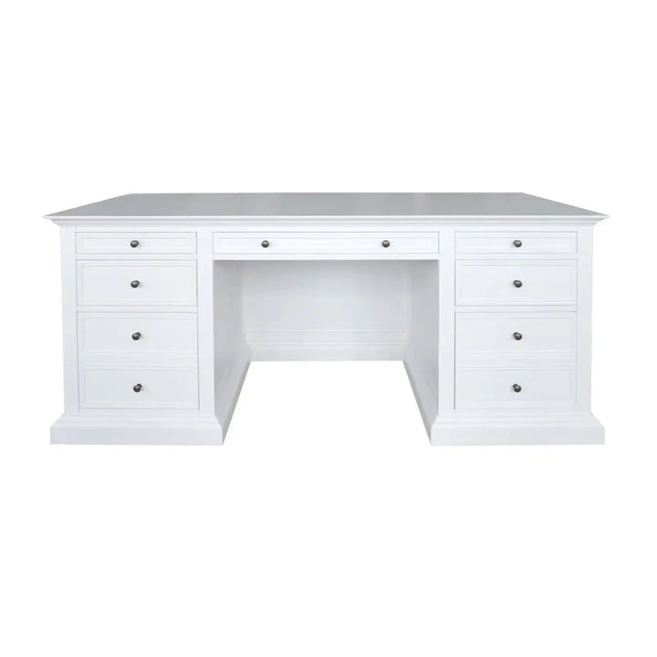 French Panel Desk White