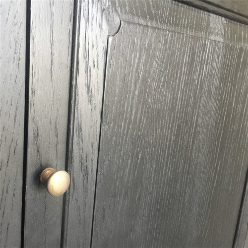 French Single Door Cabinet - Rustic Black