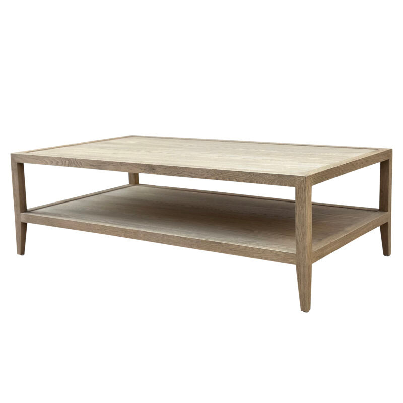 French Contemporary Square Coffee Table Weathered Oak