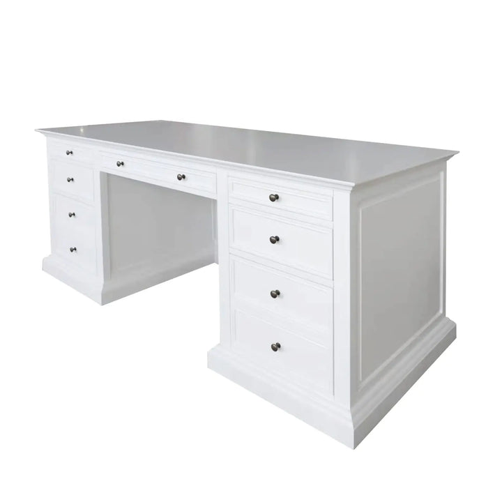 French Panel Desk White