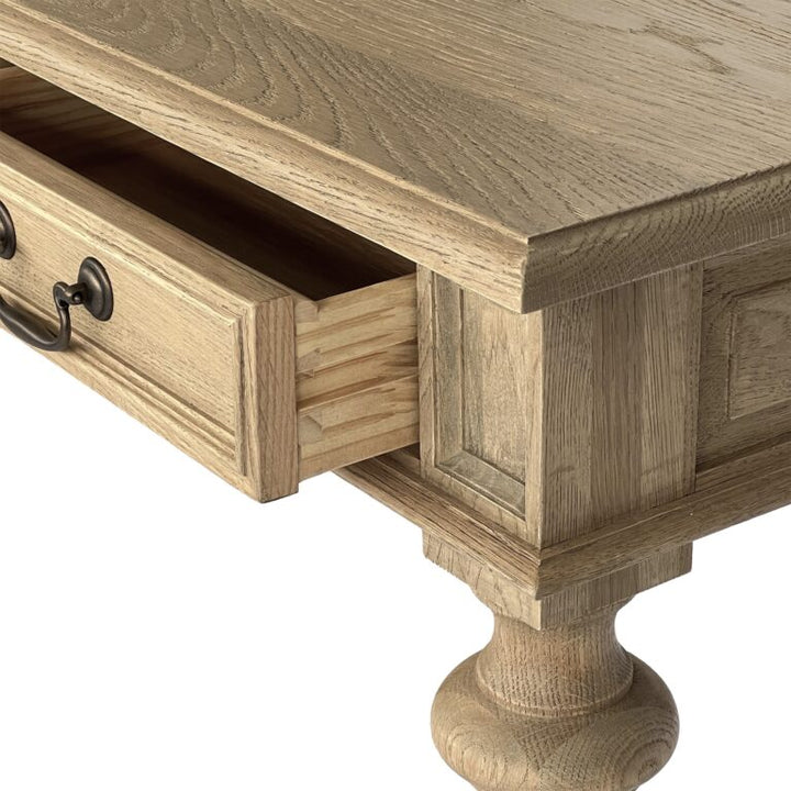 French Provincial Desk - Weathered Oak