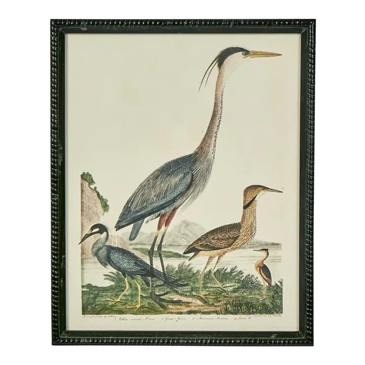 Graceful Cranes Wall Art print with black frame