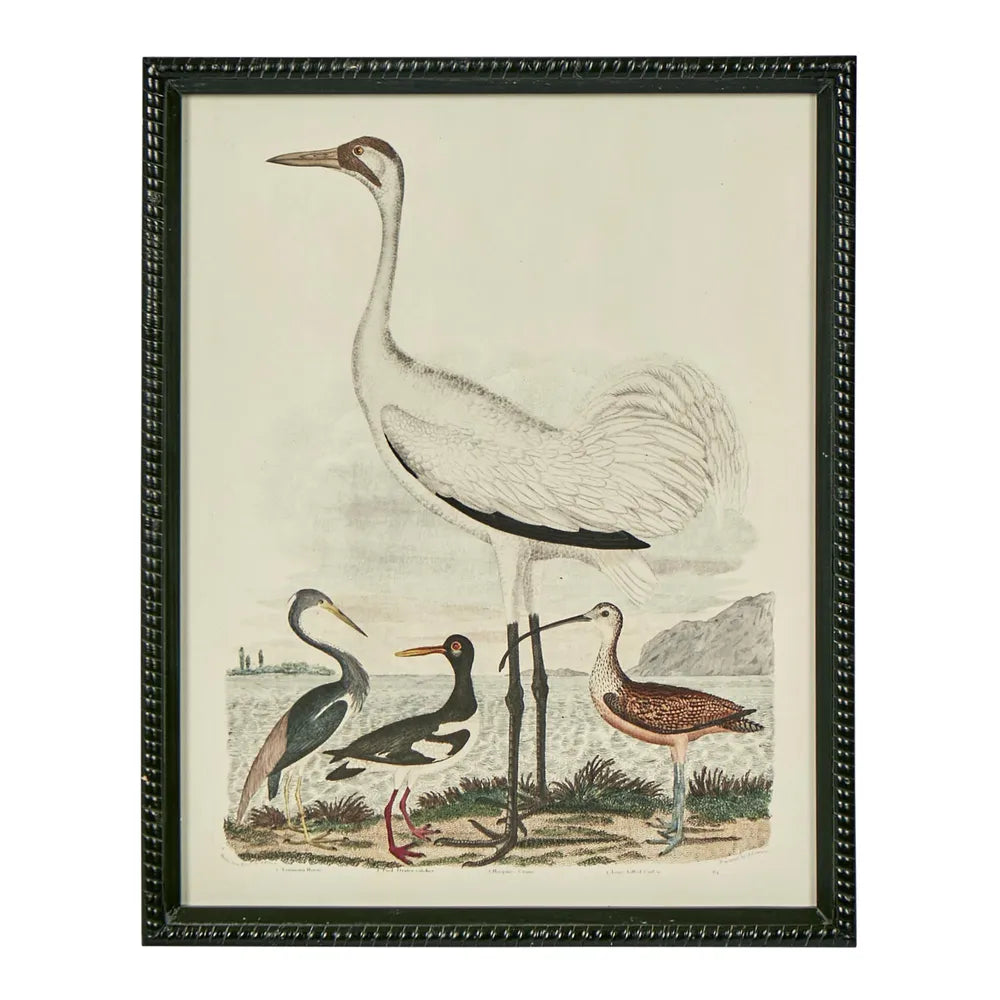Graceful Cranes Wall Art black frame