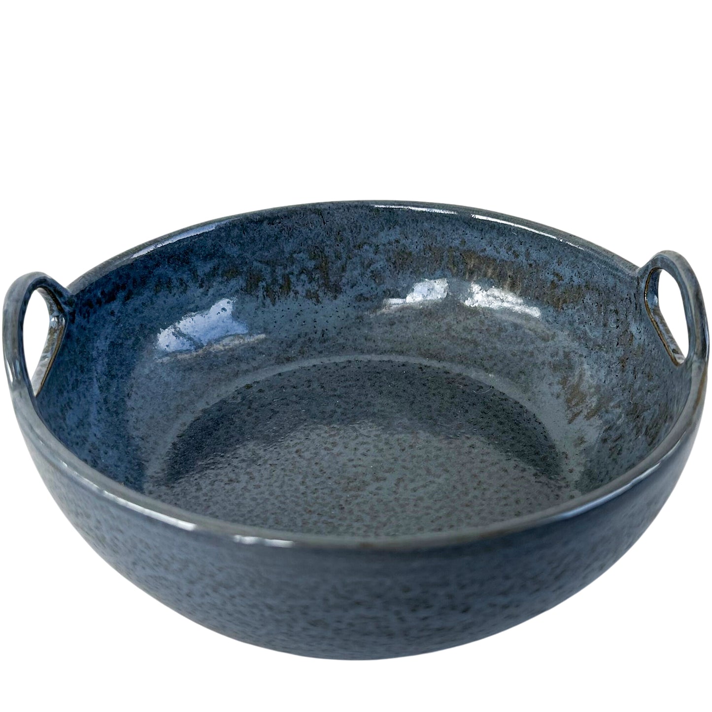 Grey/Blue Serving Bowl with Handle