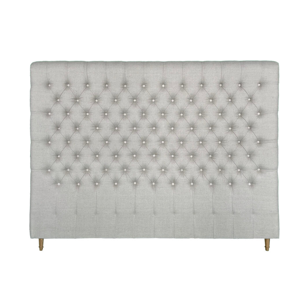Chesterfield Fabric Panel Headboard - King - Oatmeal Linen