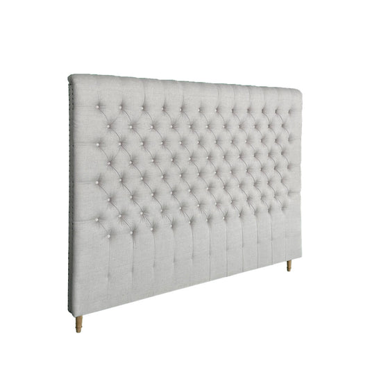 Chesterfield Fabric Panel Headboard - King - Oatmeal Linen