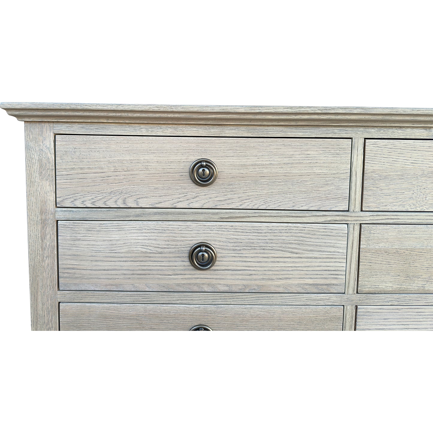 Emmerson 8 Drawers Dresser - Weathered Oak - Brass Handles