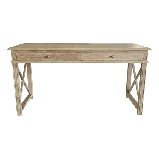 X Brace Desk Whitewashed Oak - 150cm