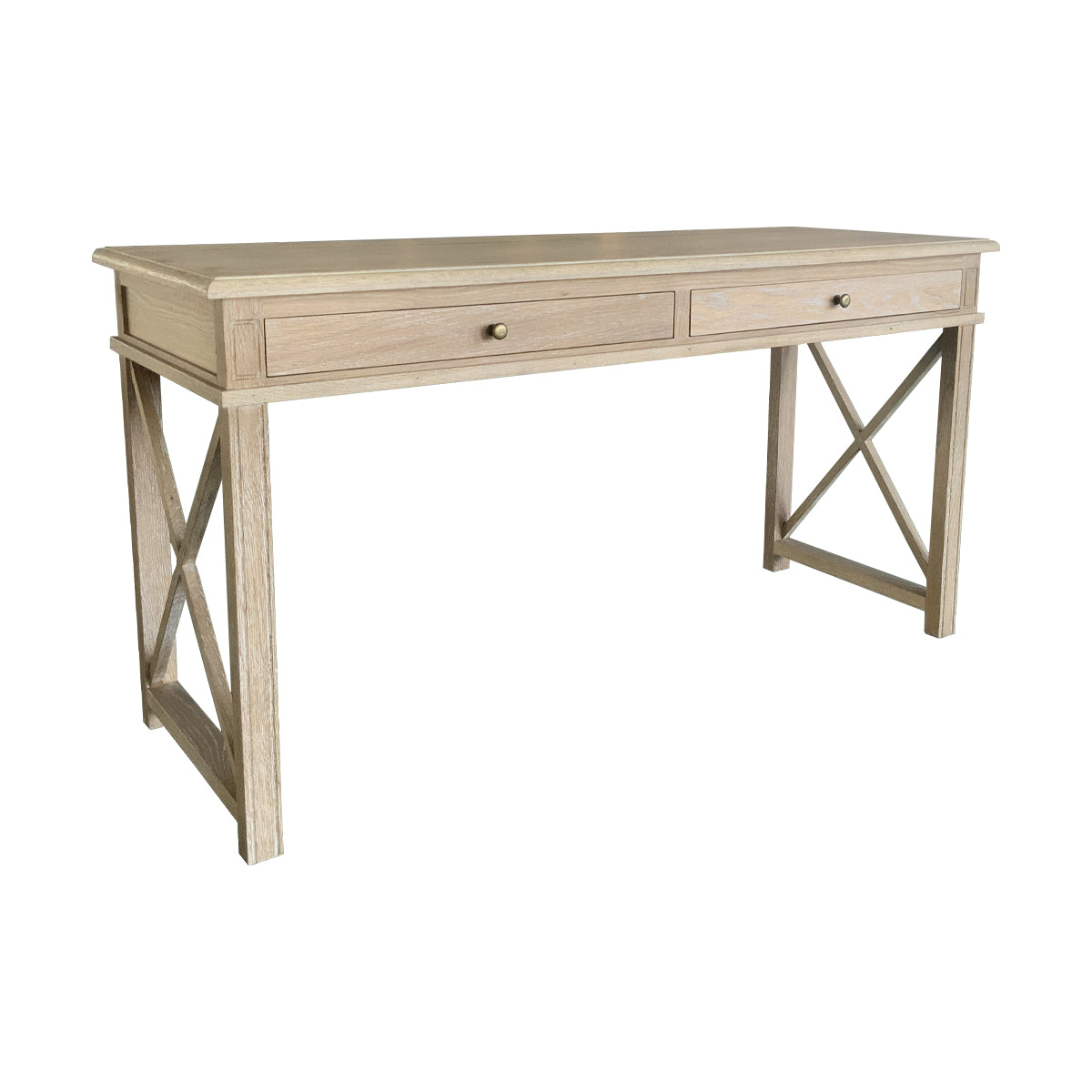 X Brace Desk Whitewashed Oak - 150cm