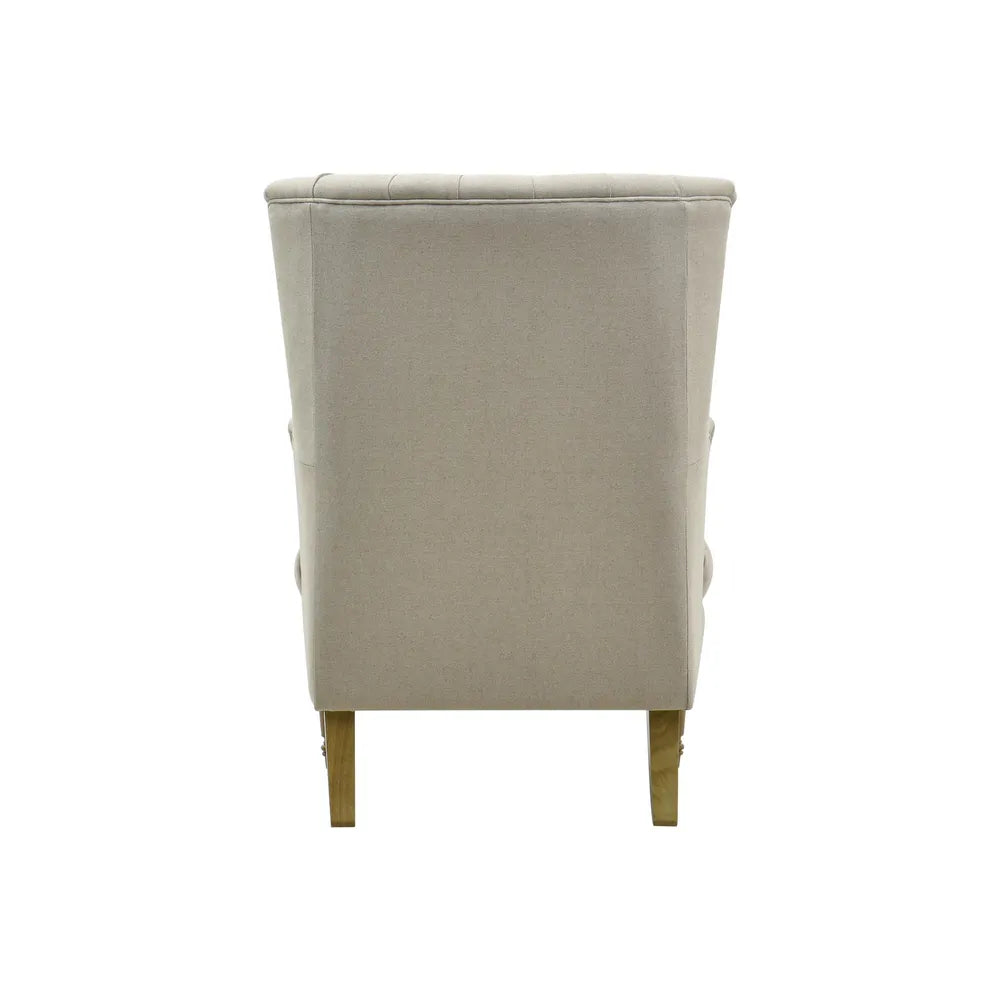 Hamptons Buttoned Natural Linen Blend Armchair