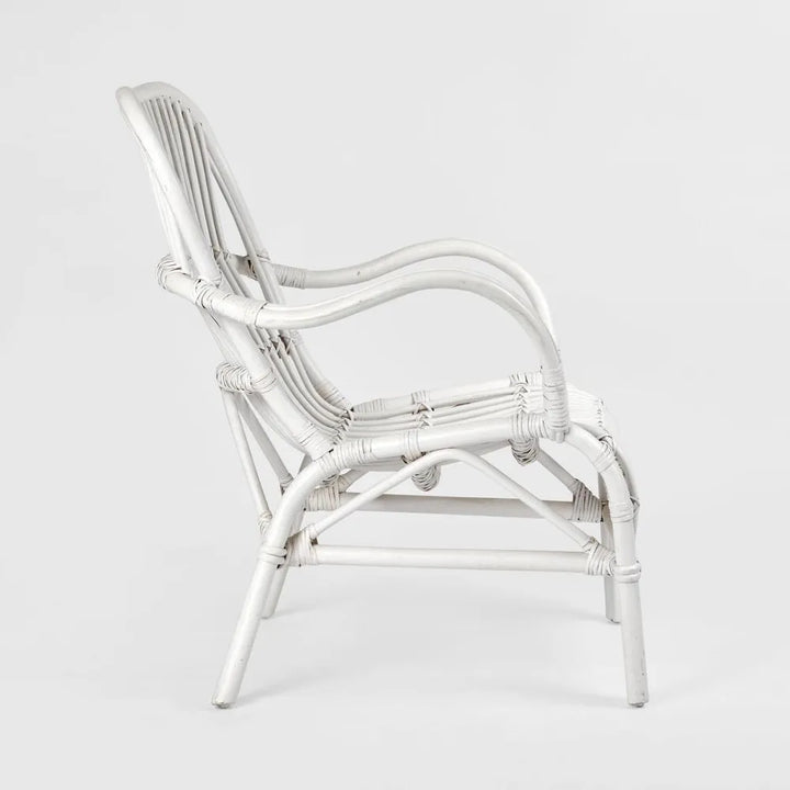 Hamptons Rattan Armchair White