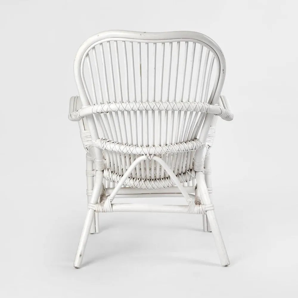 Hamptons Rattan Armchair White