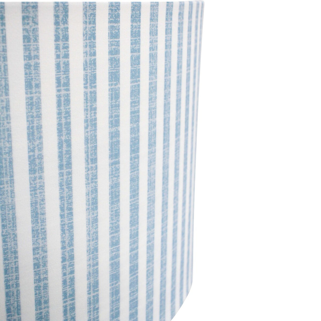 Hamptons White Lamp with Blue Striped Shade