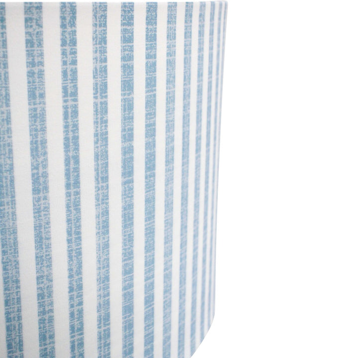 Hamptons White Lamp with Blue Striped Shade