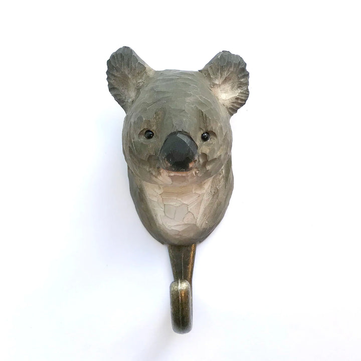 hand carved wooden koala clothes hook