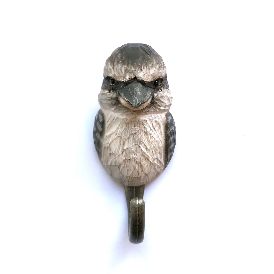 Hand Carved wooden Kookaburra wall Hook