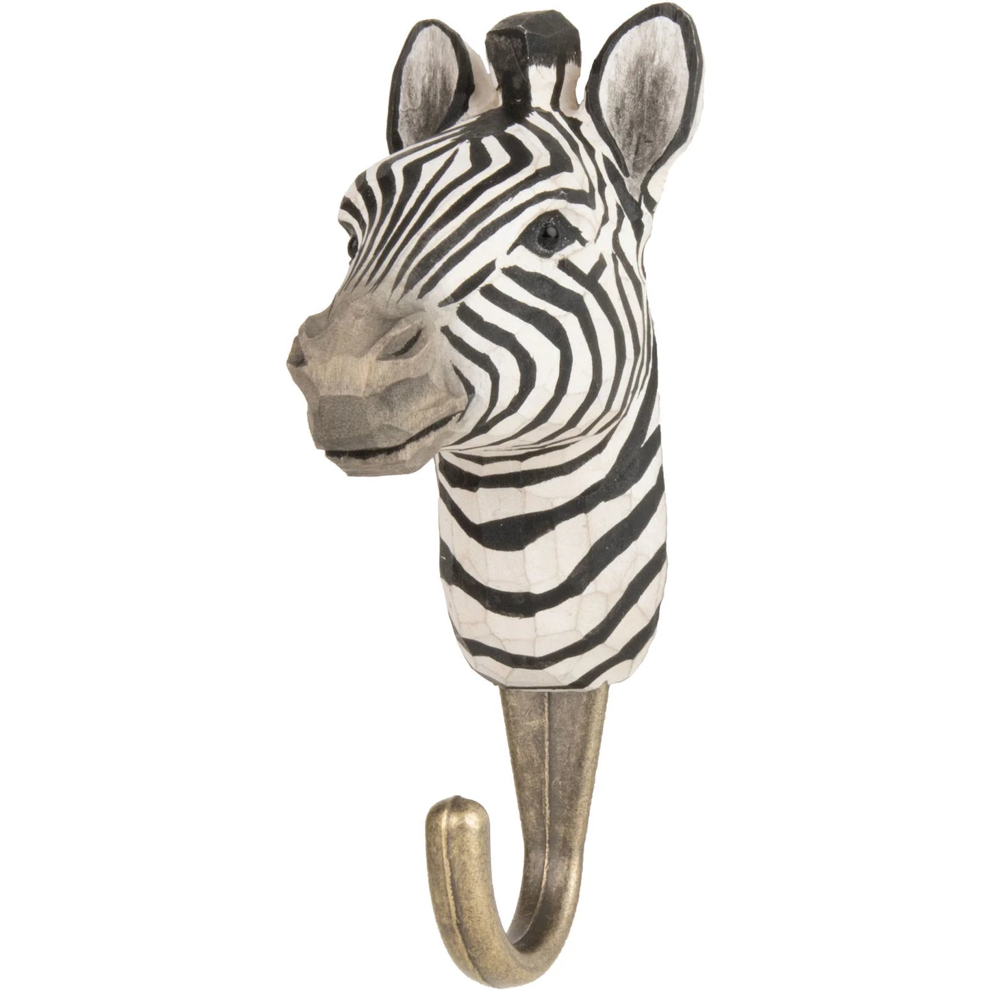 Hand Carved Zebra Hook