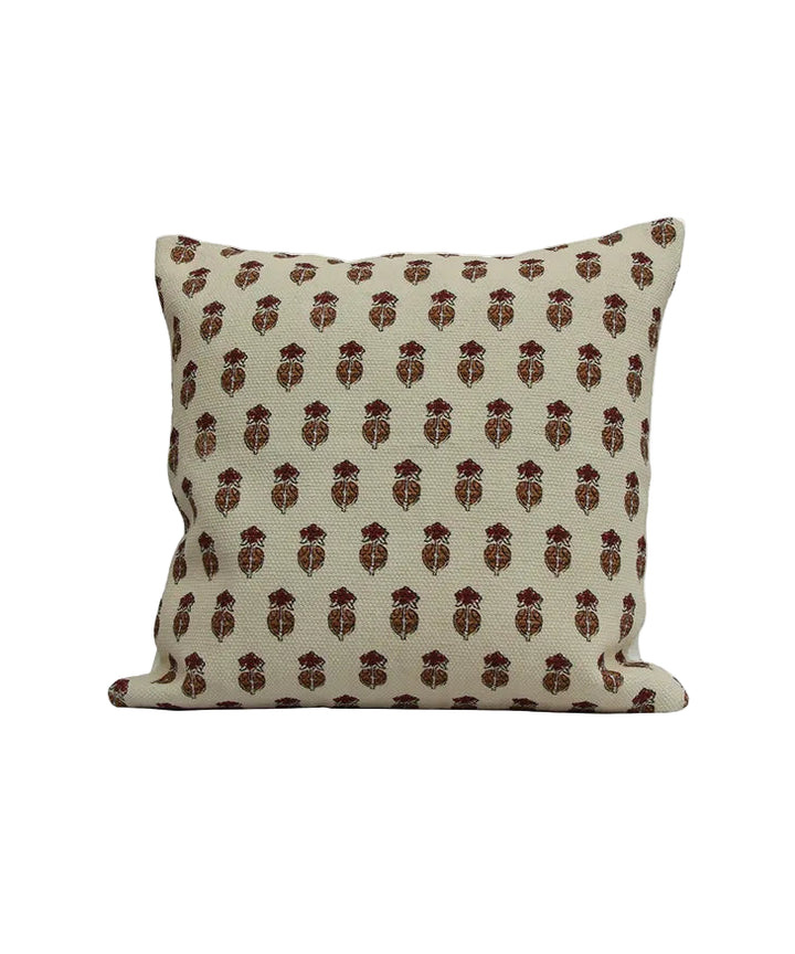 Harlequin Flower Print Cushion wool and jute feather insert