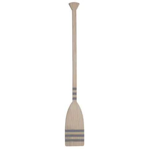 Wooden Oar - White Wash with blue stripe