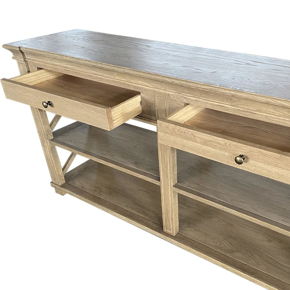 Heston Console - Large - Weathered Oak