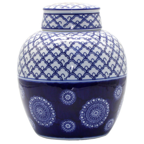 Imperial Sun Ginger Jar Bue and white