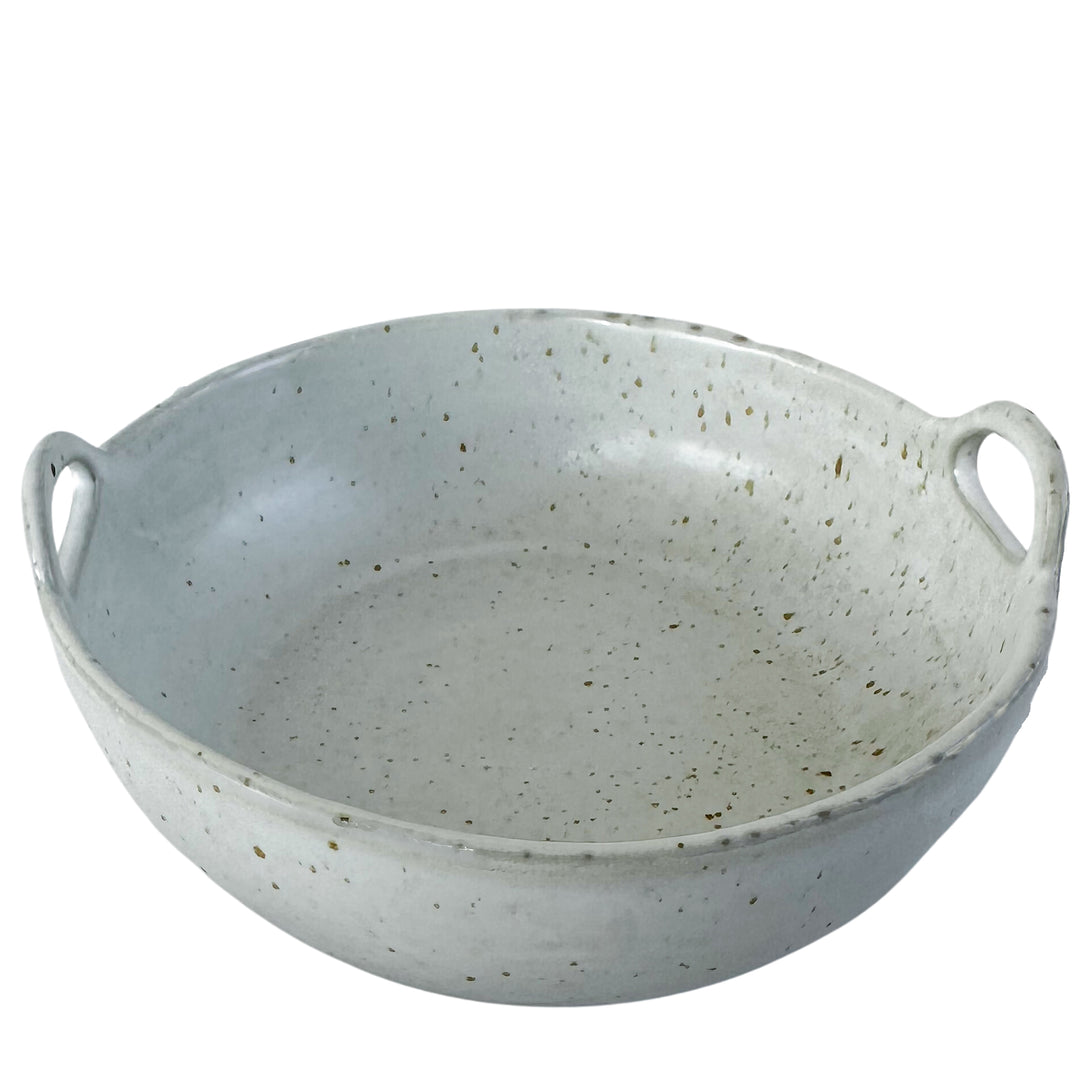Ceramic Serving Bowl with Handle / Ivory