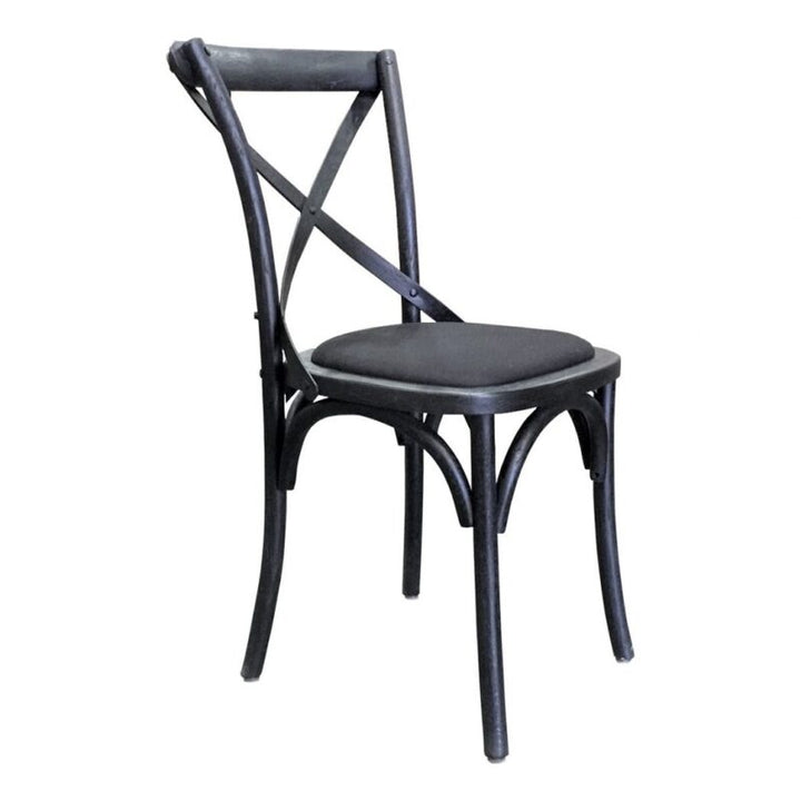 Kasan Crossback Chair - Black Oak with Black Linen Seat