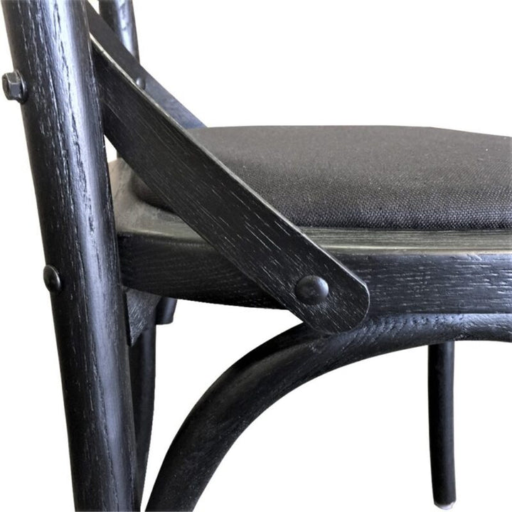 Kasan Crossback Chair - Black Oak with Black Linen Seat