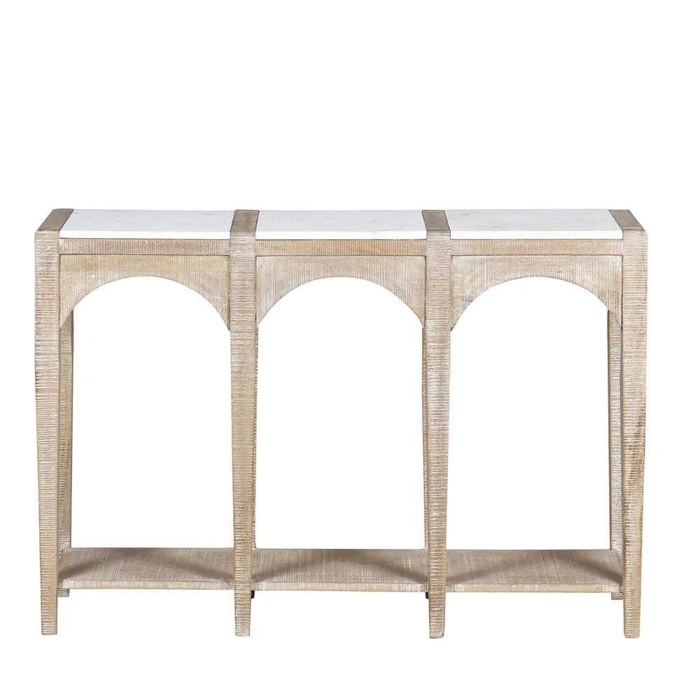 Limewash Marble Console