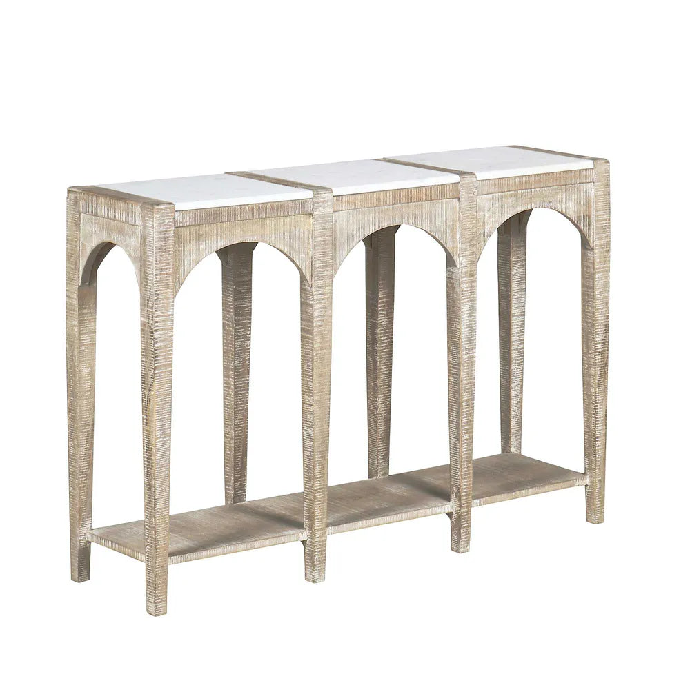 Limewash Marble Console