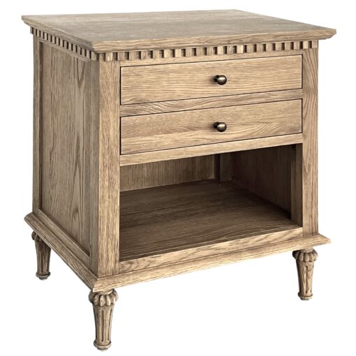 Maison Side Table - Medium - Weathered Oak - two draw