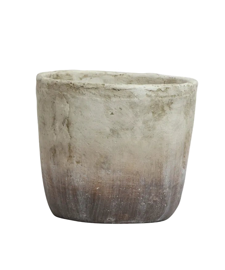 Rustic planter pot medium grey/brown