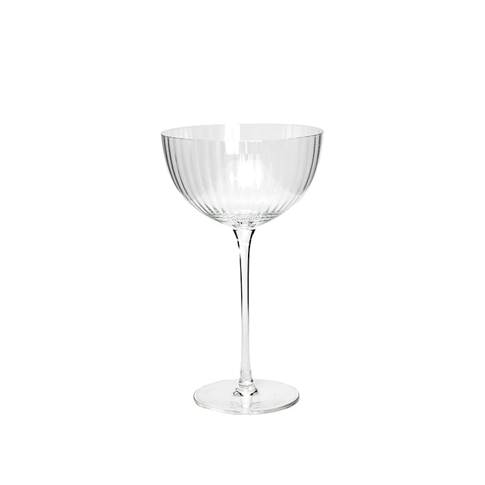 Glass ribbed martini flute