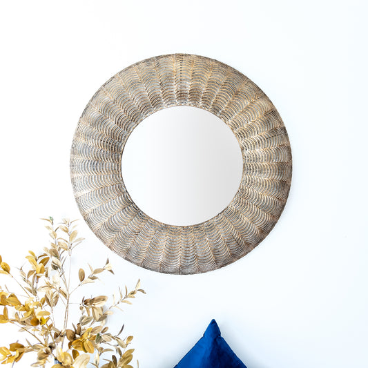 Mesh Edge Round Mirror