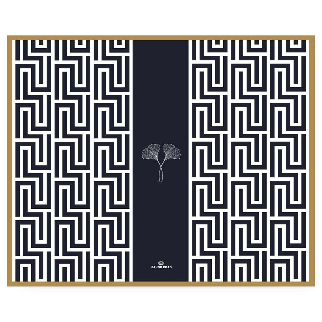Navy Ginko Paper Placemat Pad