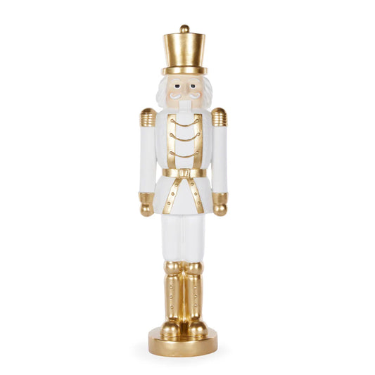 Nutcracker - White & Gold Velvet Regal - 54cm