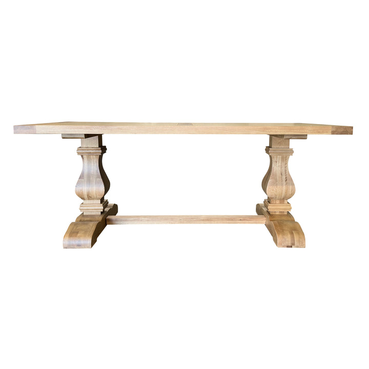 Oak Trestle 200cm Rectangular Dining Table Weathered Oak