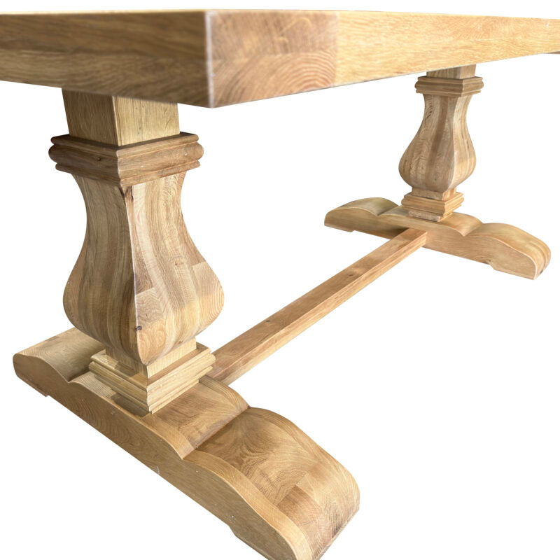 Oak Trestle 200cm Rectangular Dining Table Weathered Oak