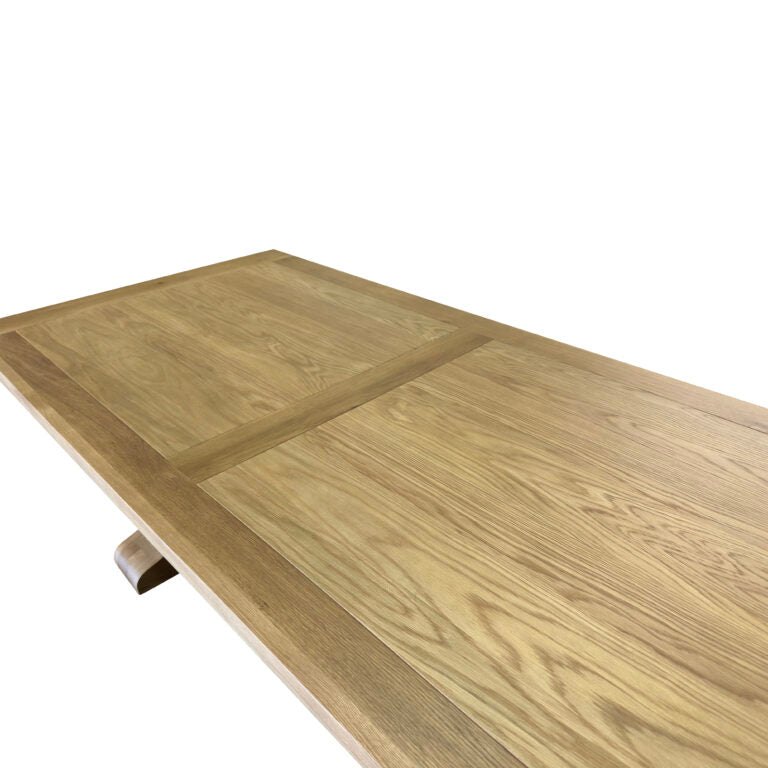 Oak Trestle 200cm Rectangular Dining Table Weathered Oak