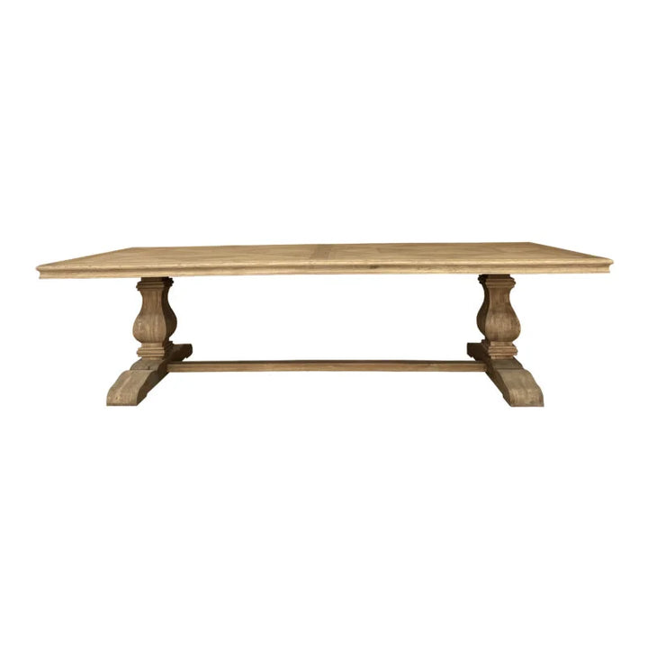 Oak Trestle Rectangular Weathered Oak Dining Table Parquet