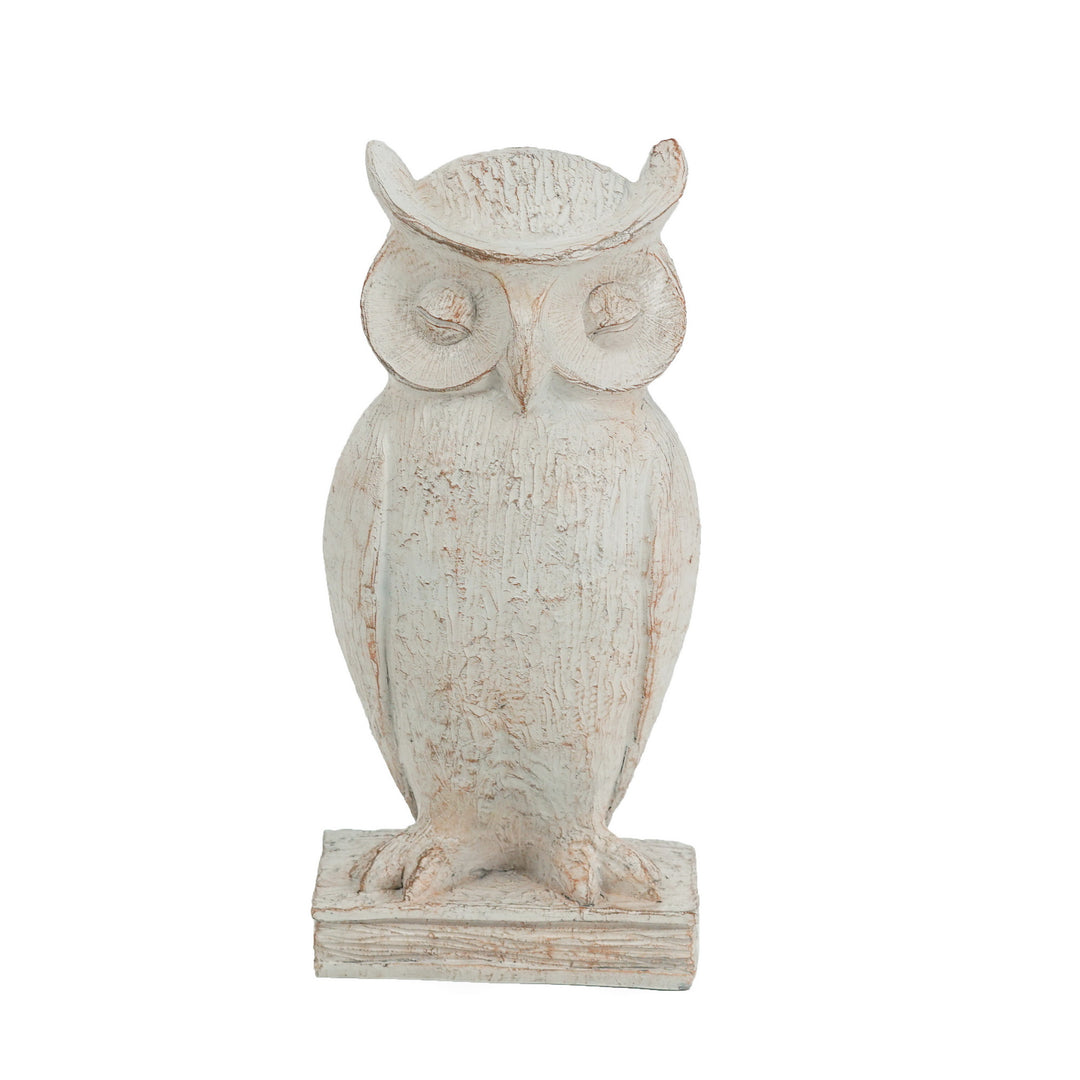 Owl polyresin, white