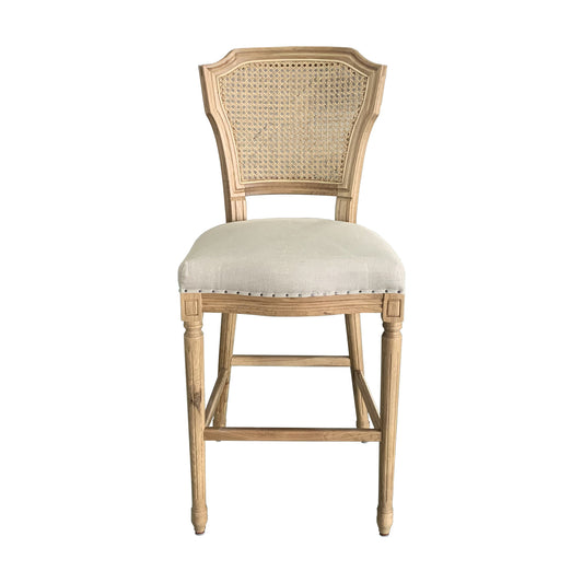 Olivia Weathered Oak Barstool Oatmeal Linen Seat